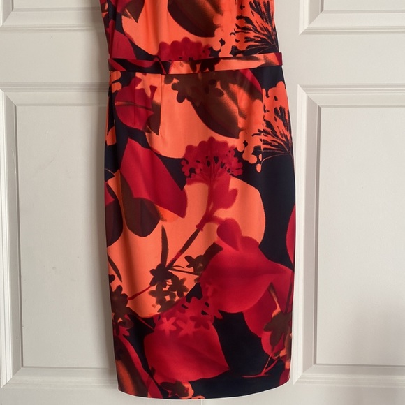 TAHARI Floral Satin Sheath Pencil Style Dress - Picture 3 of 13